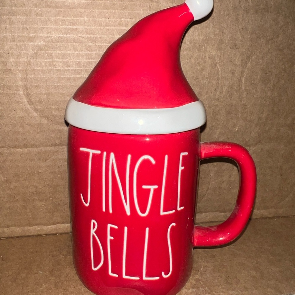 Rae Dunn Red Santa Hat Jingle Bells Mug